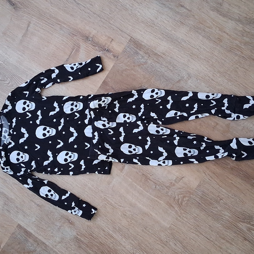 Posh Peanut Halloween Glow In Dark Pajamas, Size 3T-4T, Black